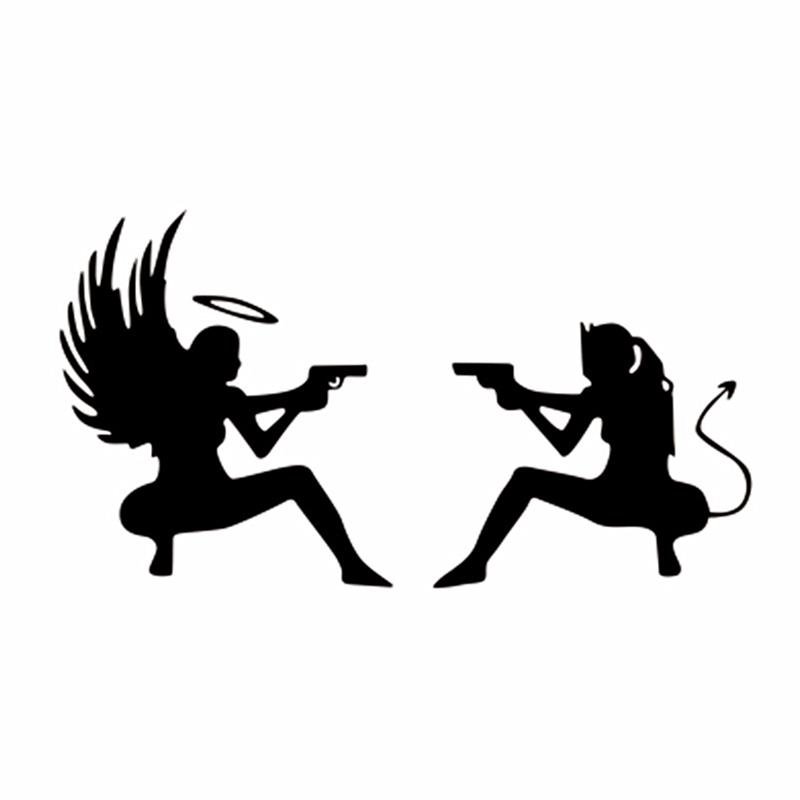 Силуэт ангела и демона