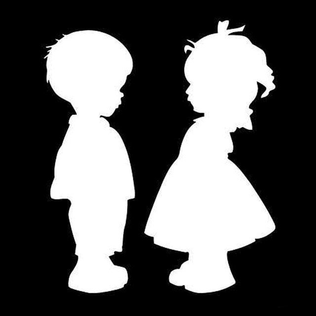Силует мальчика и девочки