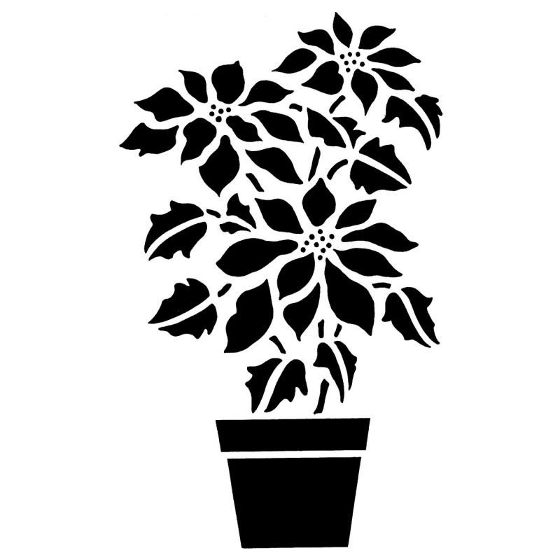 Цветок в горшке вырезать