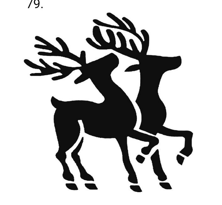 Олень трафарет на новый год