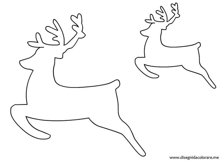 Новогодний олень трафарет