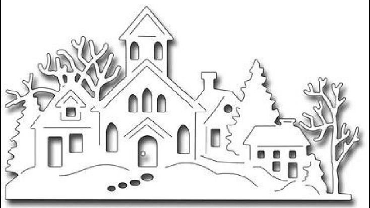 Трафареты на окна домики