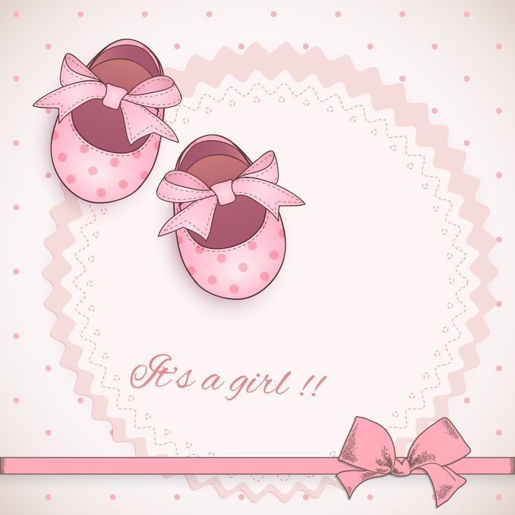 Открытка с новорожденной девочкой