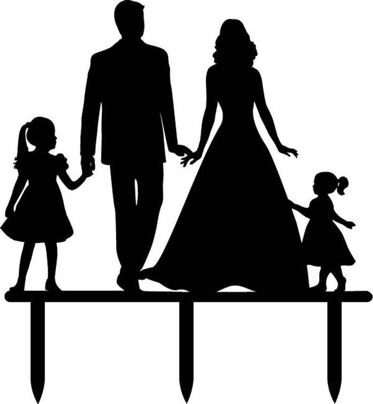 Силуэт молодоженов