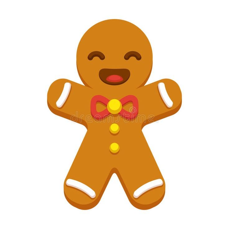 Пряничный человечек на белом фоне