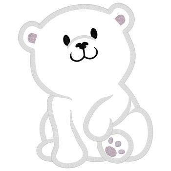Белый мишка трафарет