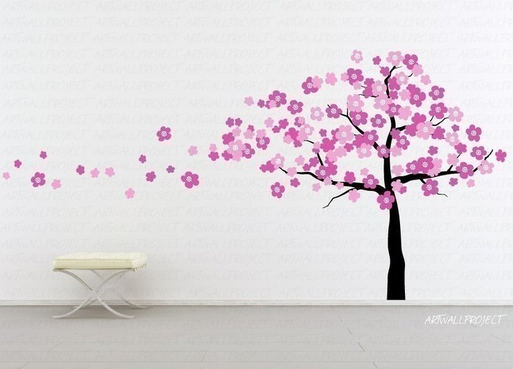 Дерево Сакуры на стене