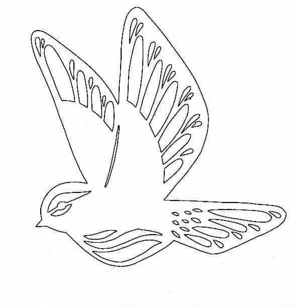 Трафареты птиц для вырезания на окно