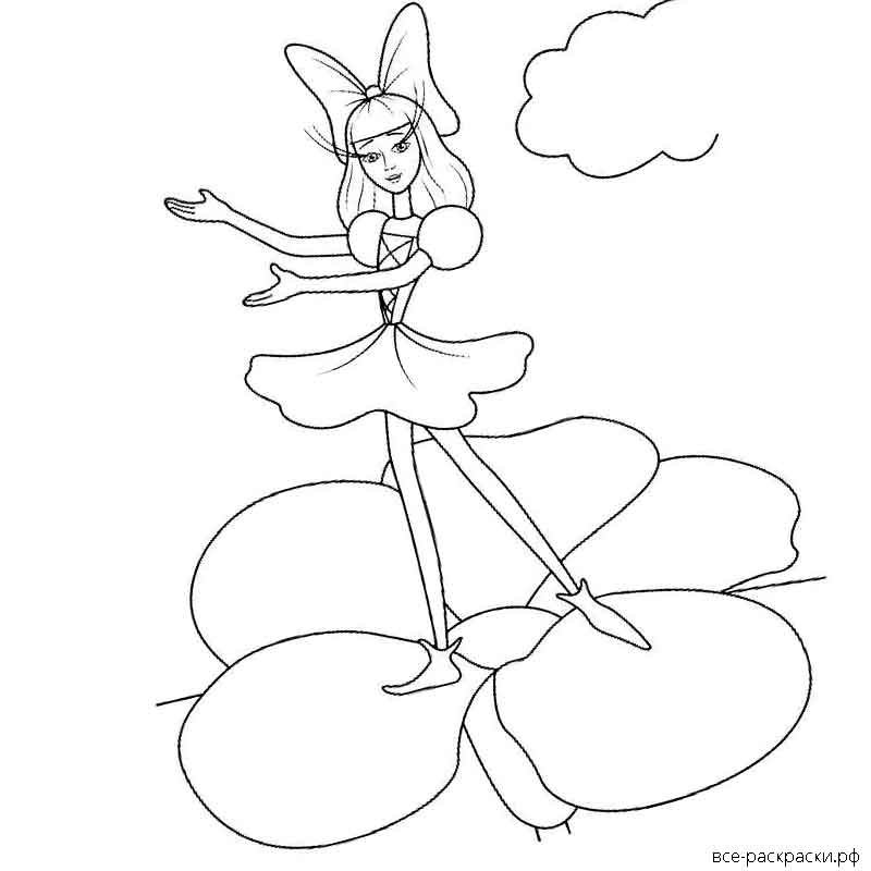 Дюймовочка раскраска для детей