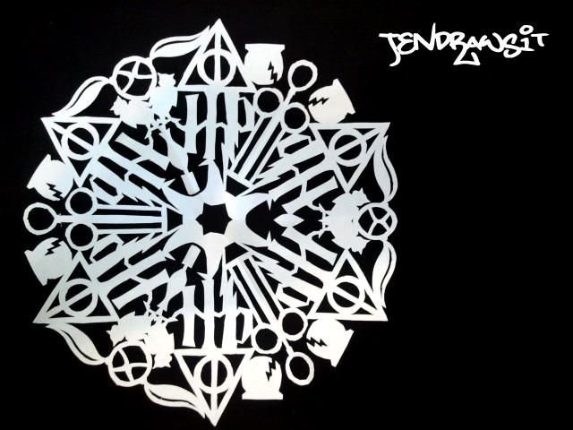 Снежинка Гарри Поттер трафарет