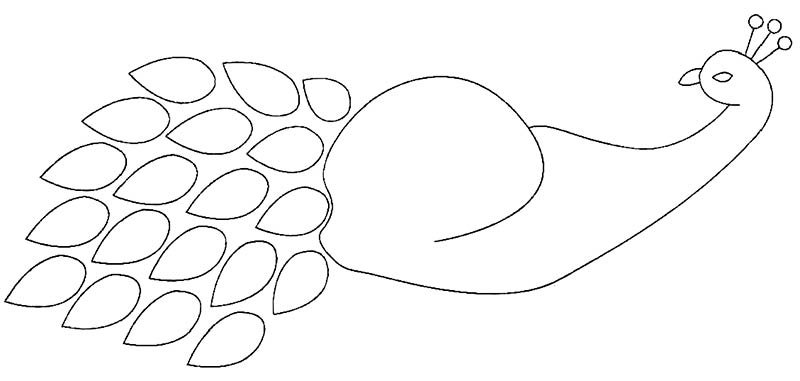 Павлин трафарет для аппликации