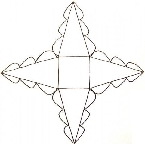 Трафарет коробочки елочки