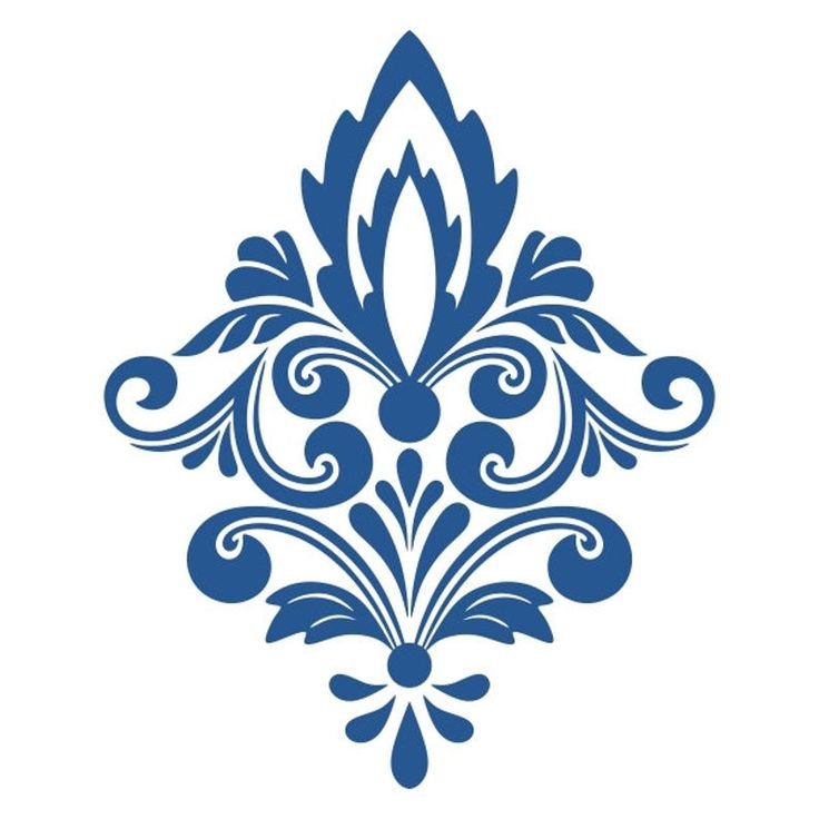 Дамасский узор трафарет