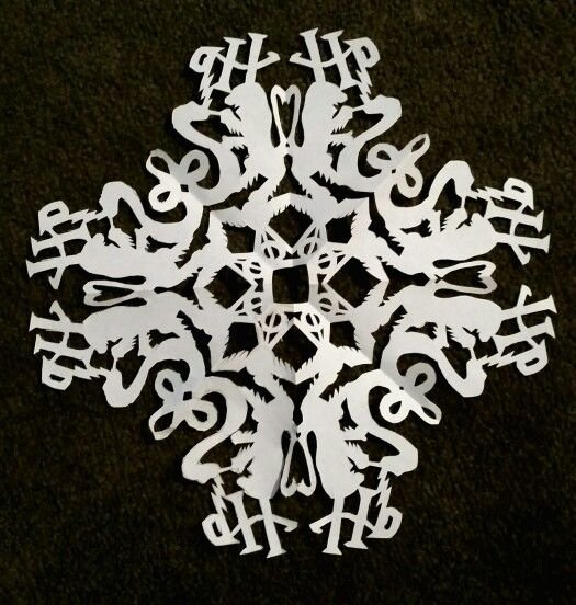 Снежинка Гарри Поттер трафарет