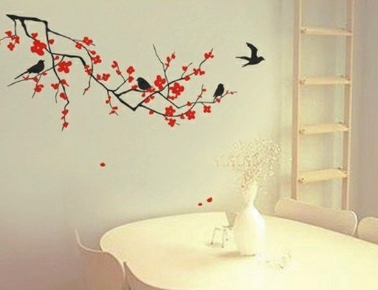 Ветка Сакуры на стене