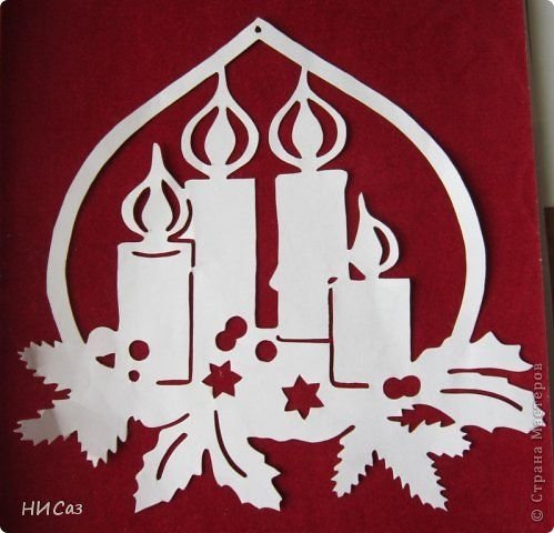 Рождественские свечи вытынанки