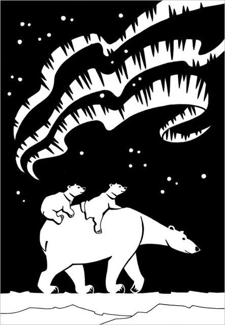 Вытынанка Северное сияние