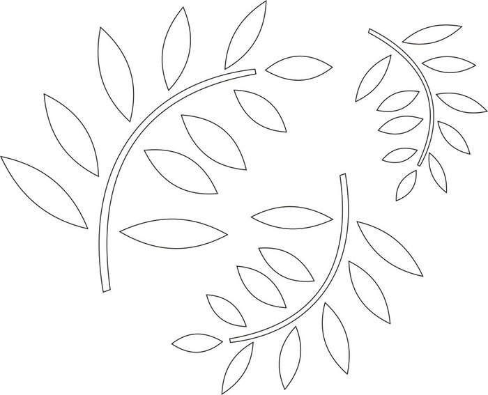 Трафареты для декора листочки