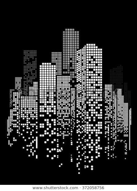 Трафарет ночного города