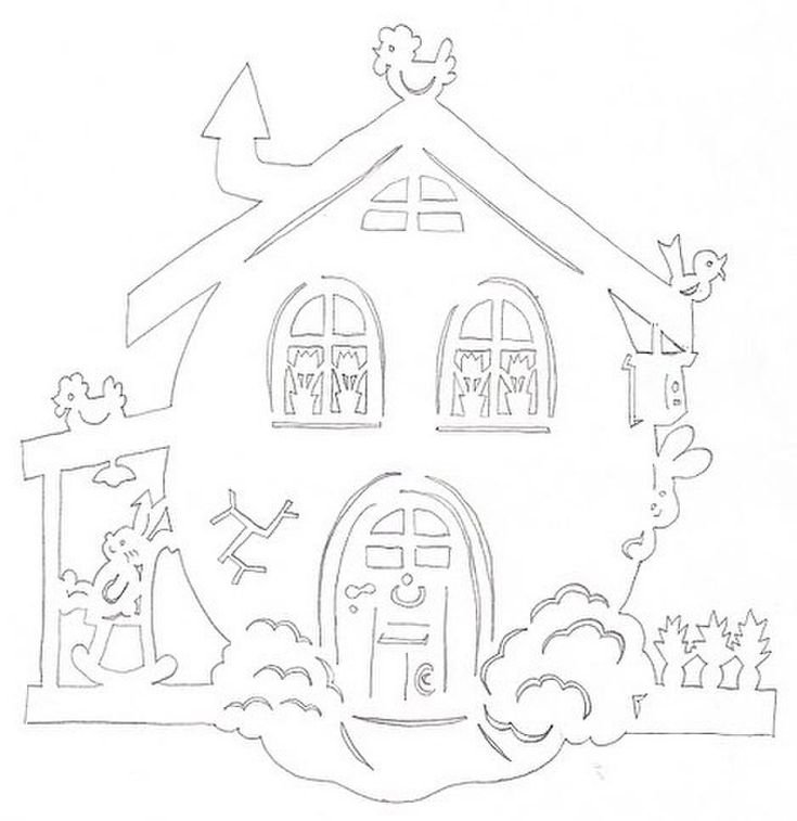 Вытынанки домики на окна