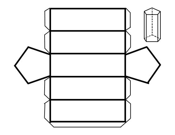 Пятиугольная Призма развертка для склеивания