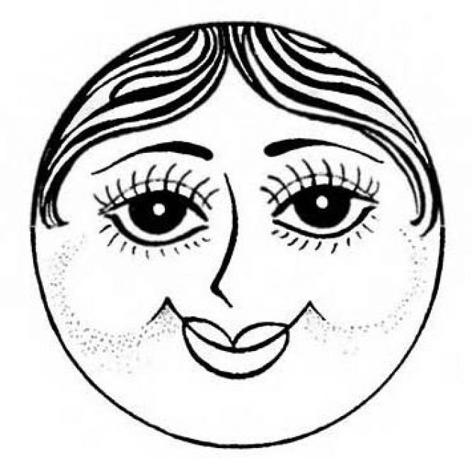 Лицо матрешки для раскрашивания