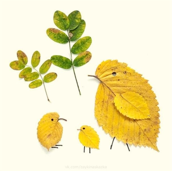 Аппликация из листьев