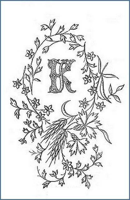 Монограммы для вышивки гладью схемы