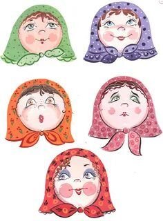 Лицо Матрёшки шаблон для печати