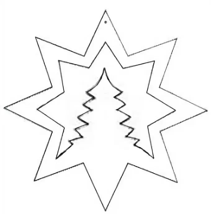 Снежинка трафарет для вырезания