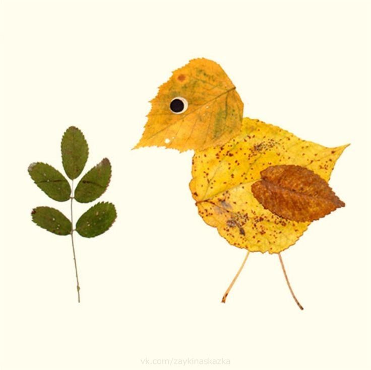 Аппликация из листьев