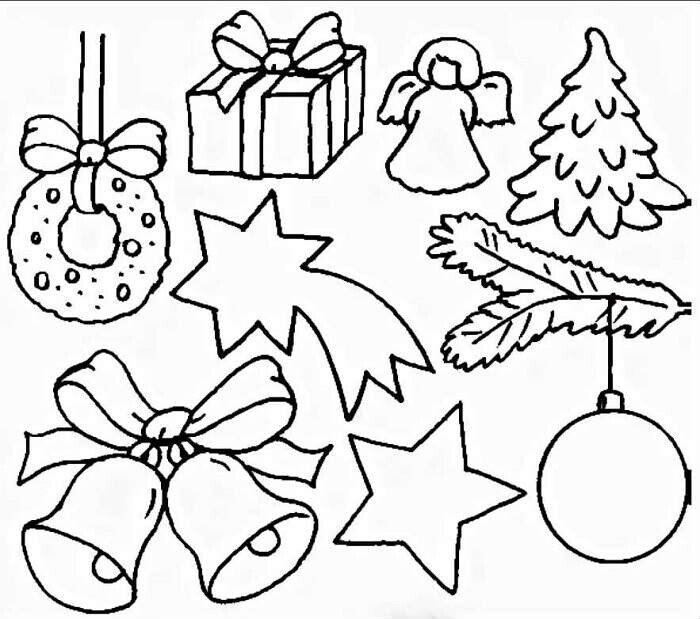 Трафарет игрушки на елку
