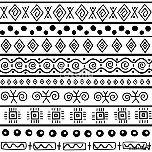 Этнические стили черно белый узор