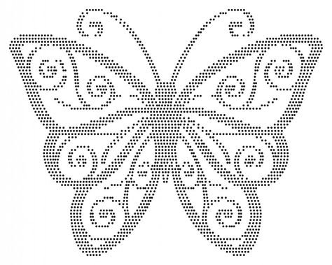 Трафарет бабочки на брошку из бисера