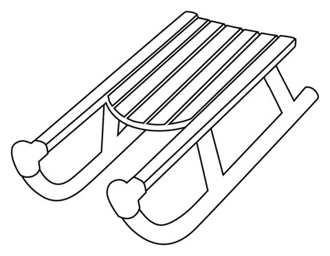 Санки раскраска