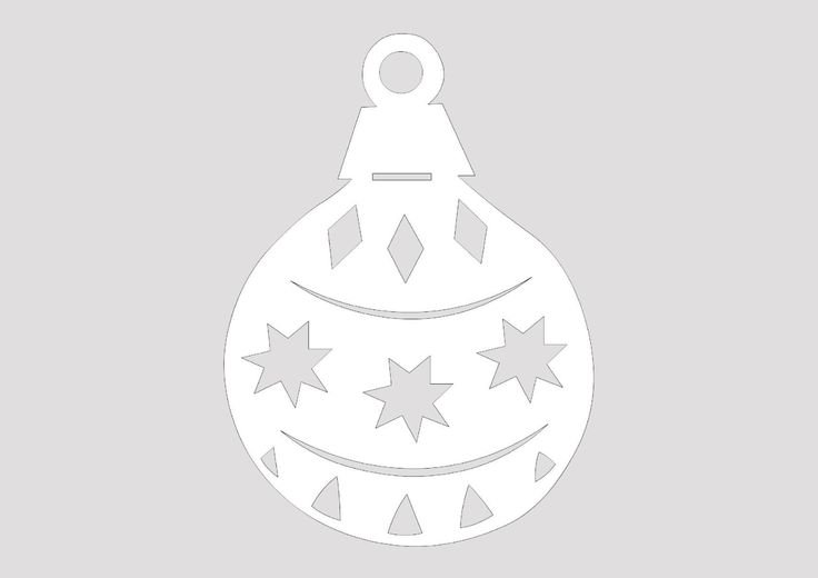 Трафарет елочной игрушки для вырезания