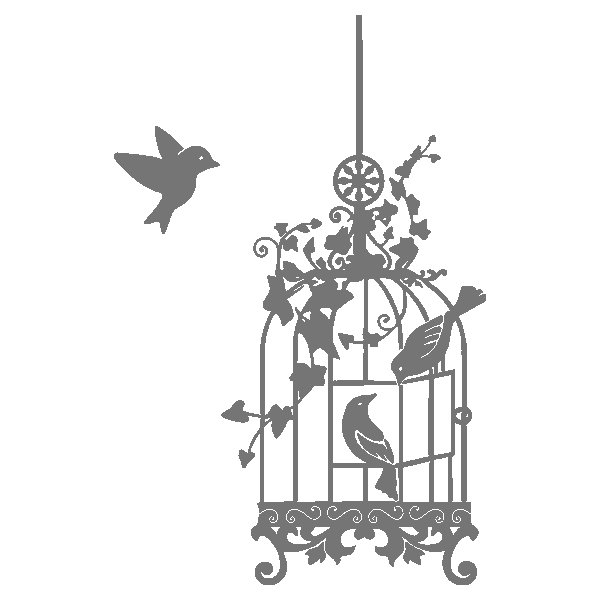 Птичья клетка трафарет