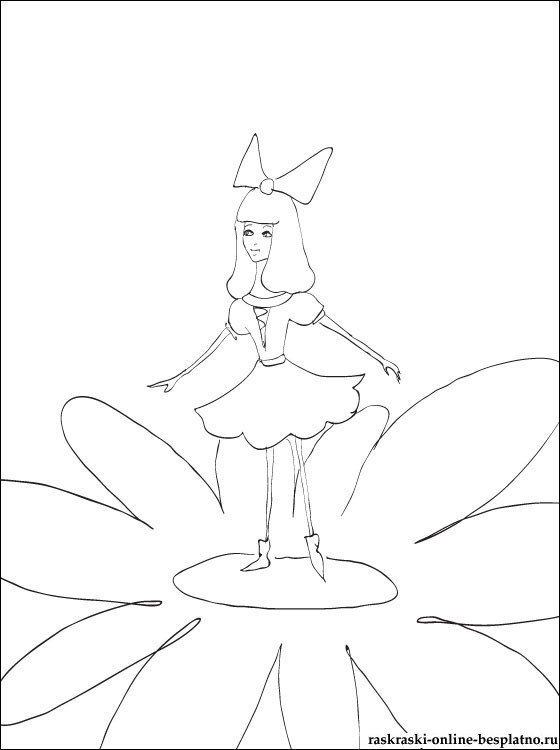 Раскраски для девочек Дюймовочка