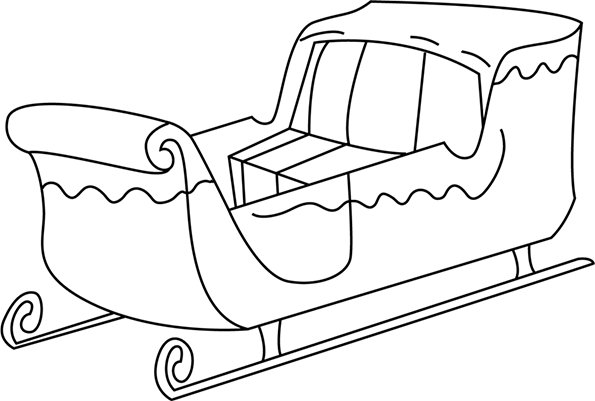 Санки раскраска