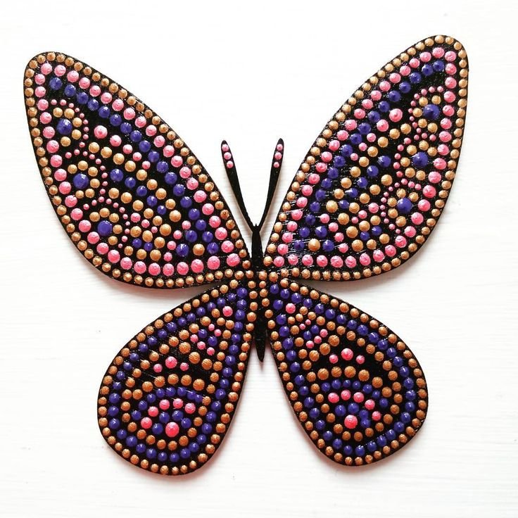 Бабочки точками рисование