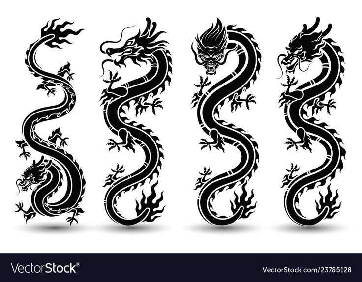 Японский дракон силуэт