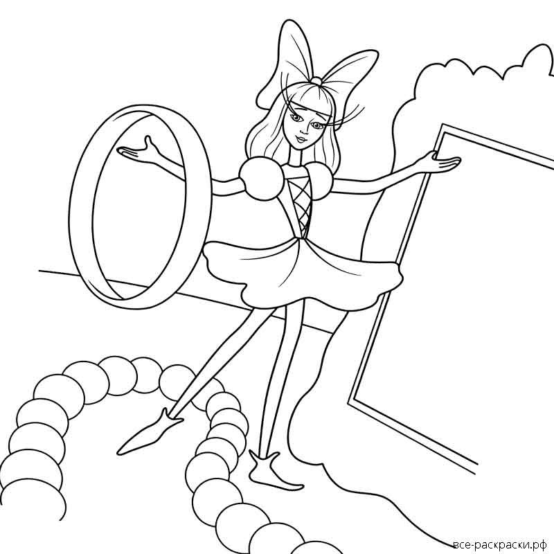 Черно белая раскраска Дюймовочка