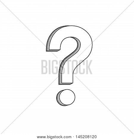 Картинка вопросительного знака контурная на белом фоне