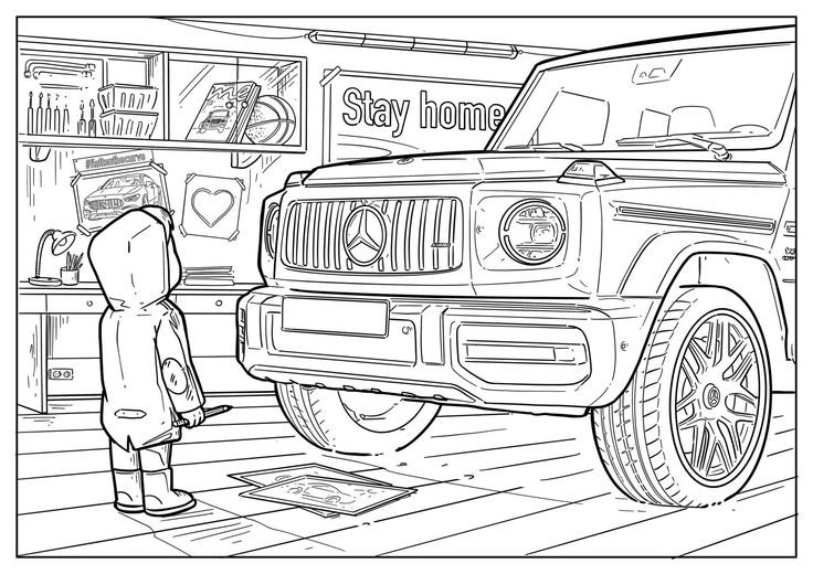 Раскраски машины Мерседес Гелендваген