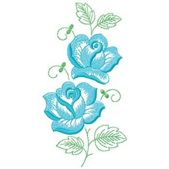 Машинная вышивка розы