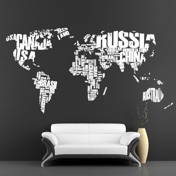 Необычная карта мира на стену