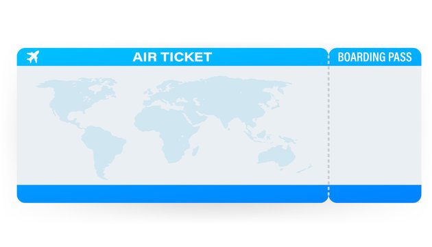Макет билета на самолет пустой