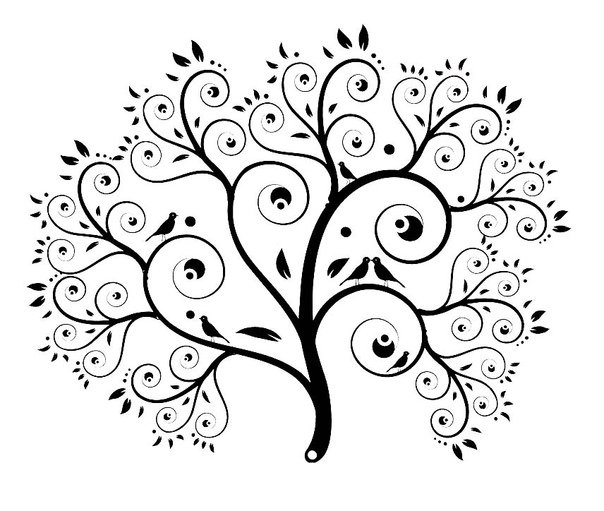 Трафарет дерева на стену