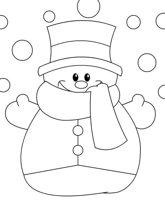 Снеговик раскраска для малышей