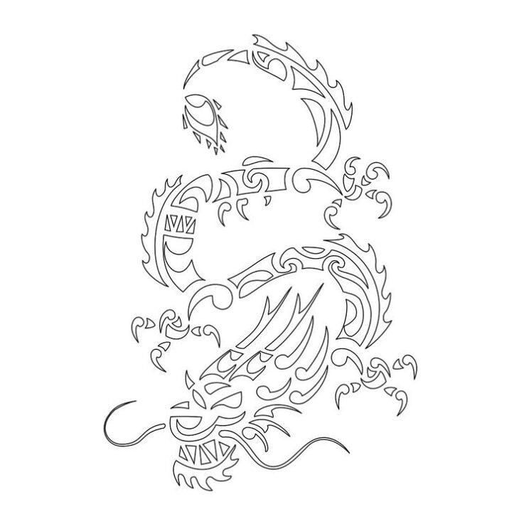 Трафареты китайских драконов